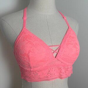 NWOT Hot Pink Lace Victoria's Secret bralette, size M